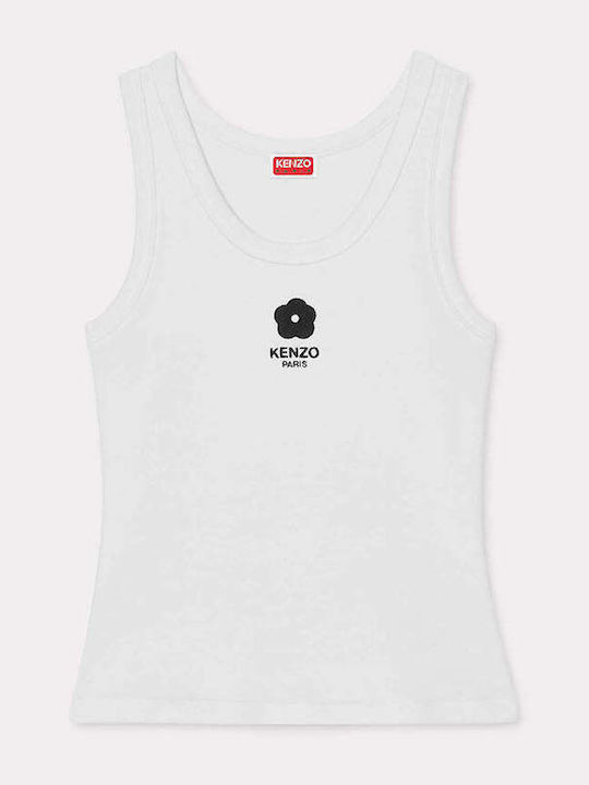 Women's Cotton Sleeveless Floral Top White