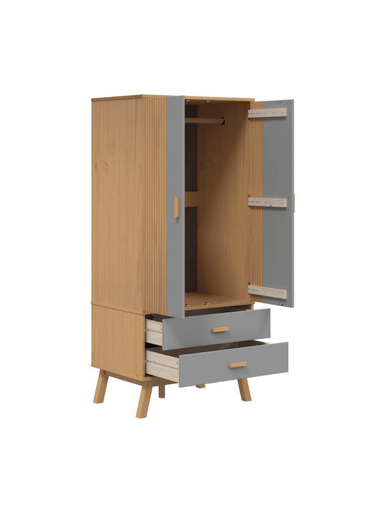 Двойна врата Гардероб Grey & Brown 76.5x53x172см