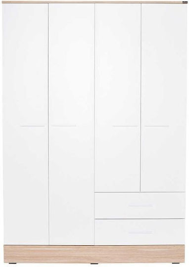 Dulap Patru Uși Alb 137x52x198cm