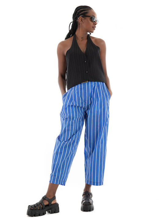 Souvenir Women's Fabric Trousers Blue