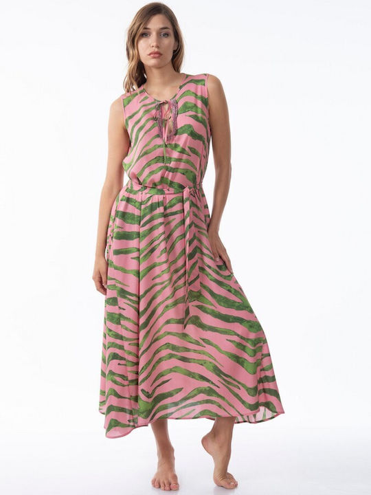 Valery Vain Sommer Maxi Kleid Rosa