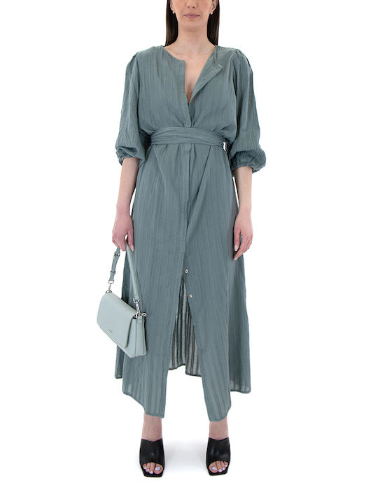 August Maxi Shirt Dress Dress Khaki