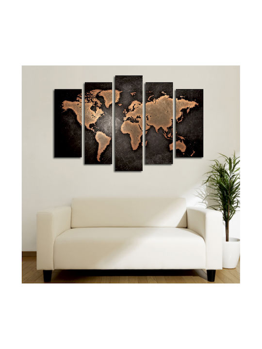 HomeMarkt Χάρτης Πεντάπτυχος Πίνακας σε Καμβά 105x70cm