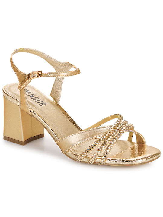 Menbur Damen Sandalen in Gold Farbe