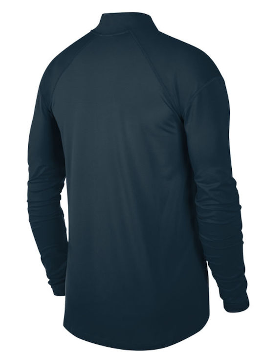 Nike Element Men's Athletic Long Sleeve Blouse with Zipper Navy Blue