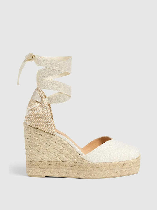 Castaner Women's Fabric Platform Espadrilles White