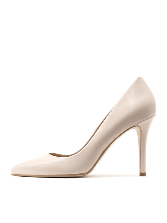 Mourtzi Leder Pumps mit hohem Absatz Ecru Mourtzi Leder Pumps mit hohem Absatz Ecru