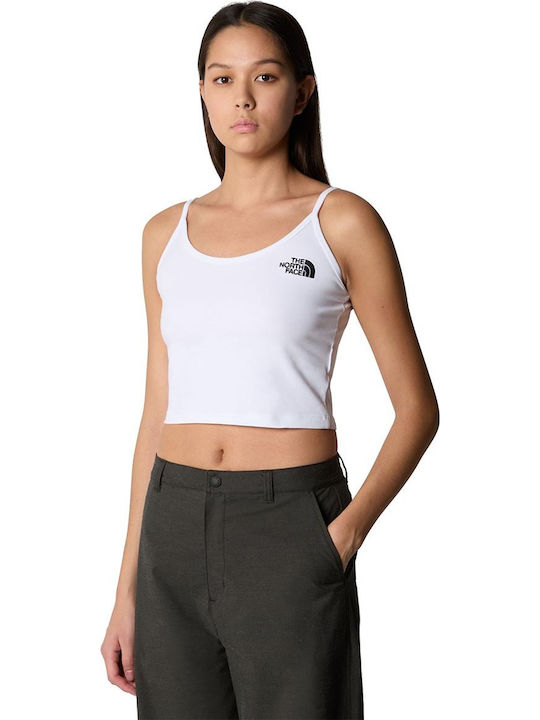 Sommerlich Damen Baumwolle Bluse Spaghetti-Träger Weiß