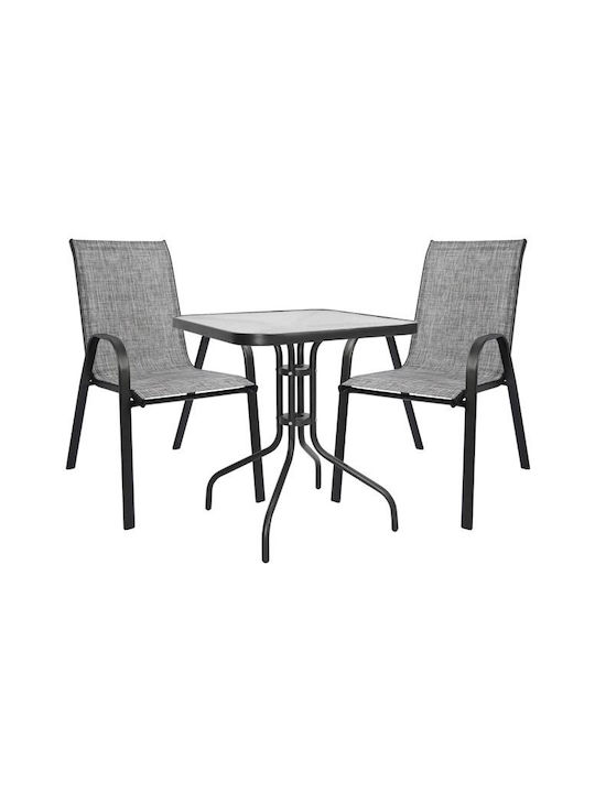 Garten- und Outdoor-Möbelsets 3 Stück Grau