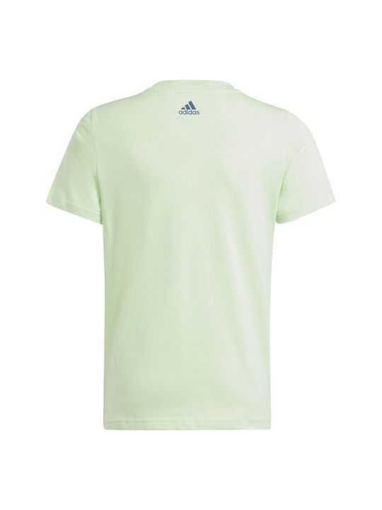 adidas Παιδικό T-shirt Κοντομάνικο Πράσινο Essentials Linear