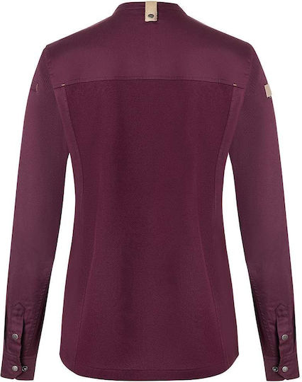 Karlowsky Haina Bucătar 100% Bumbac Femeie Burgundy cu Mânecă lungă
