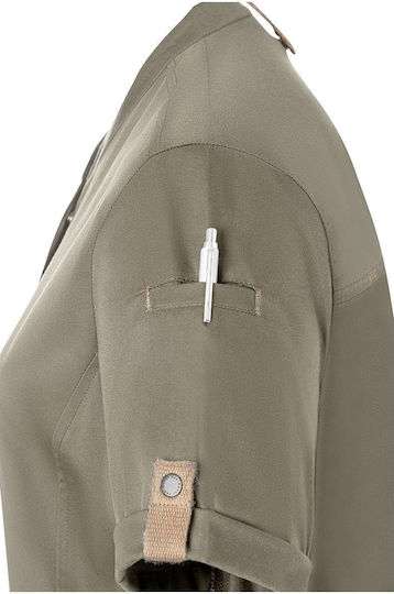 Karlowsky Coat Chef Female Green with Short Sleeve