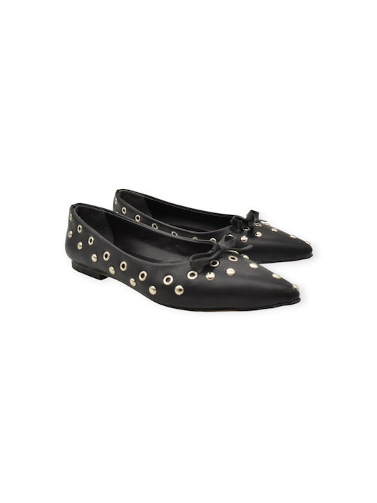 Hawkins Premium Synthetic Leather Ballerinas Black