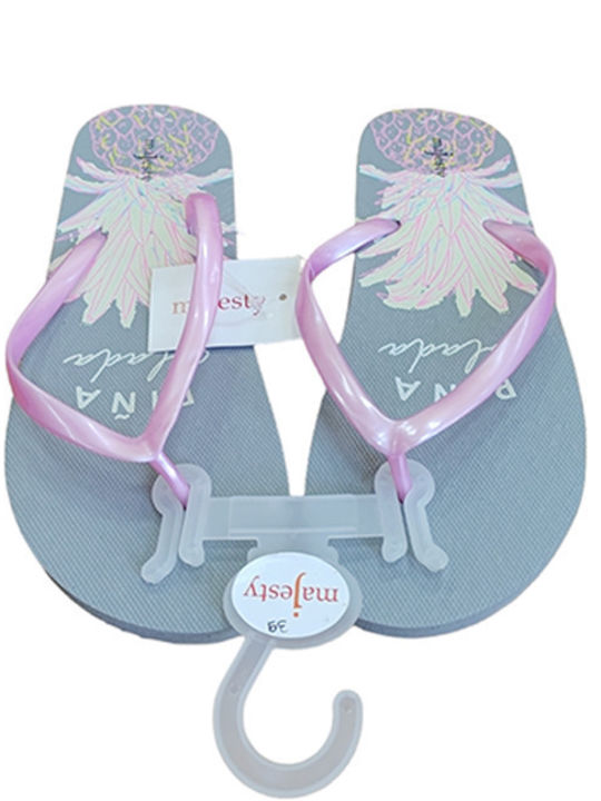 Majesty Frauen Flip Flops in Gray Farbe