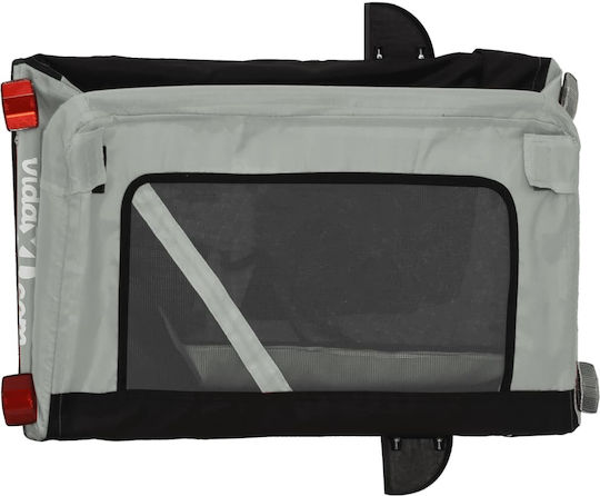 Vidaxl Bicycle Trailer for Pets Gray Black Oxford Fabric Iron