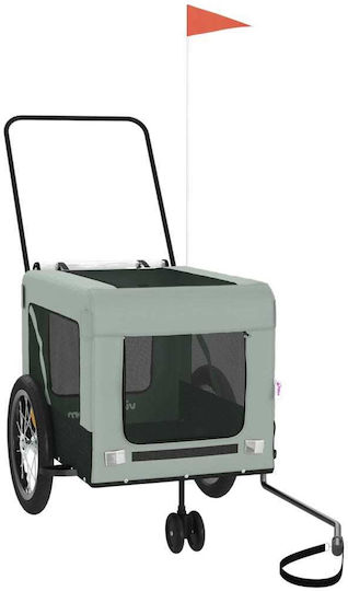 Vidaxl Bicycle Trailer for Pets Gray Black Oxford Fabric Iron