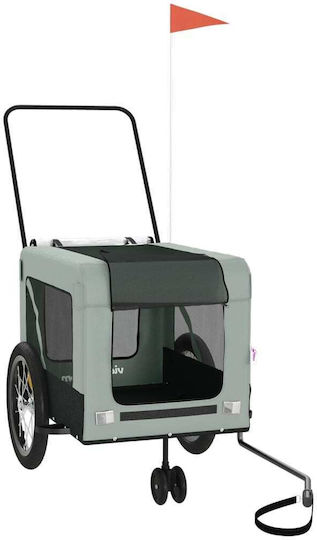 Vidaxl Bicycle Trailer for Pets Gray Black Oxford Fabric Iron