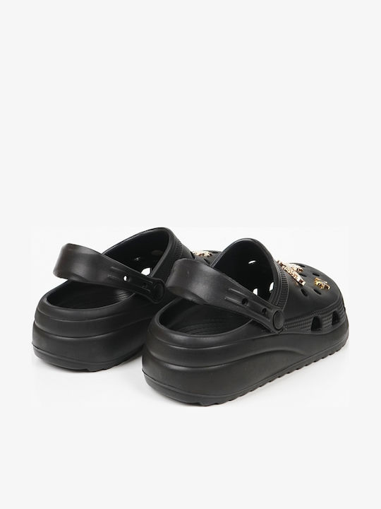 Piazza Shoes Γυναικεία Σαμπό Μαύρα