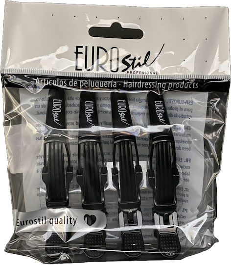 Eurostil Set of Hair Clips Dragon Black 4pcs
