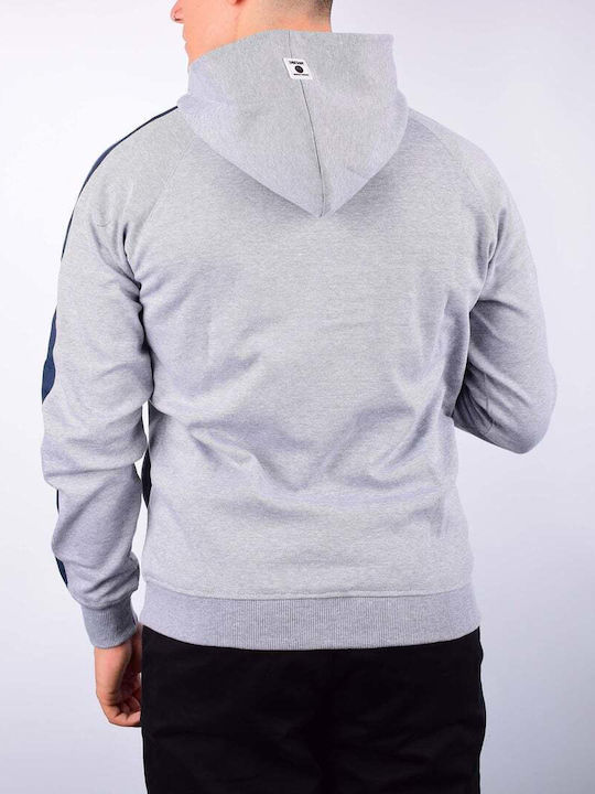 Tresor Men's Sweatshirt Jacket with Hood and Pockets Gray