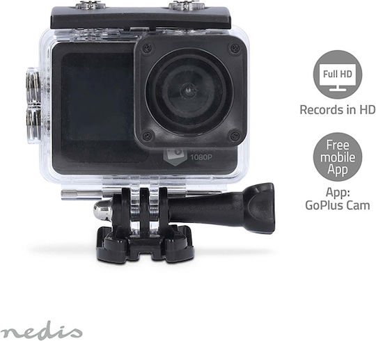Nedis ACAM31BK 32GB Action Camera Full HD (1080p) με Οθόνη 2" και Wi-Fi Μαύρη