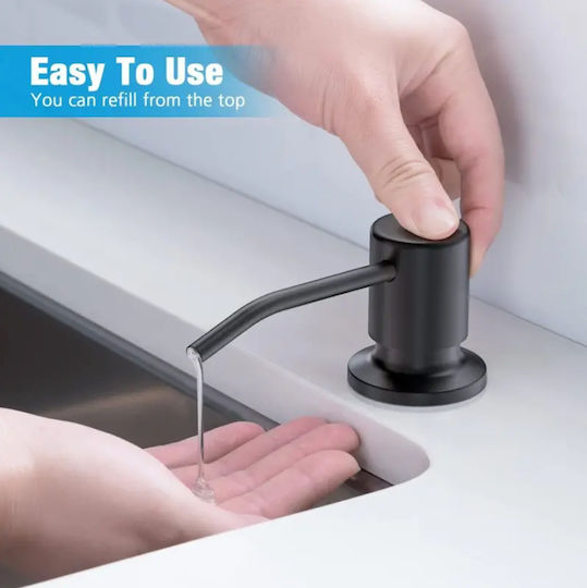 Încorporat Dispenser Bucătărie Plastic Negru 300ml