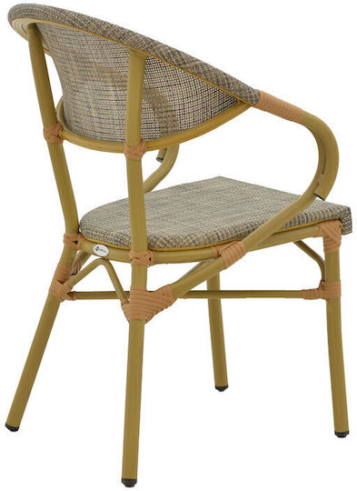 Градински Стол Isaia Златисто - Сив 57x57x83см