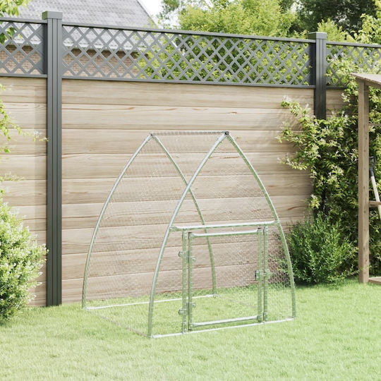 vidaXL Poultry Coop of Galvanized Steel L1.2 x W1.05 x H1m