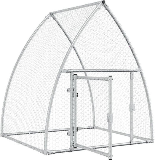 vidaXL Poultry Coop of Galvanized Steel L1.2 x W1.05 x H1m