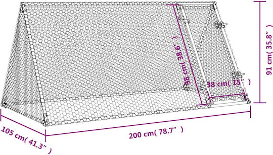 vidaXL Κοτέτσι από Γαλβανισμένο Χάλυβα Μ2 x Π1.05 x Υ0.91μ.