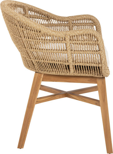 Gartenstühle Außenseite Holz Lamora Tasten mit Kissen 60x61x78cm