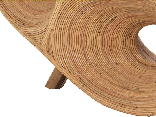 Πολυθρόνα Εξωτερικού Χώρου Rattan Curvy Lounge Φυσική 63x128x97εκ.
