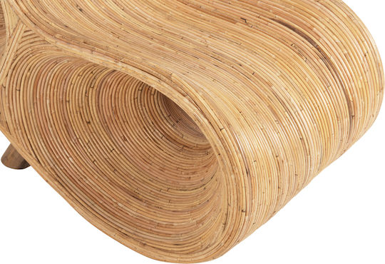 Πολυθρόνα Εξωτερικού Χώρου Rattan Curvy Lounge Φυσική 63x128x97εκ.