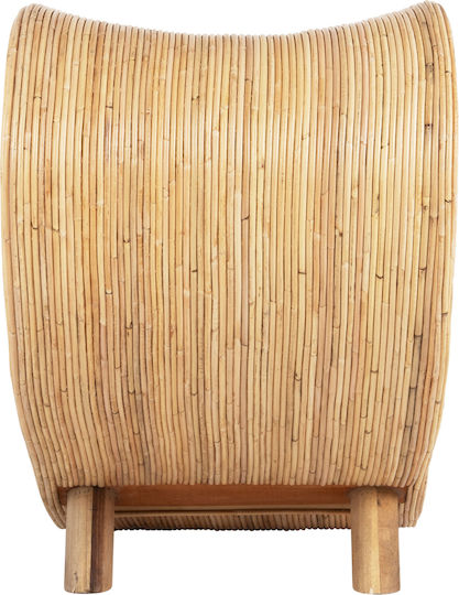 Πολυθρόνα Εξωτερικού Χώρου Rattan Curvy Lounge Φυσική 63x128x97εκ.