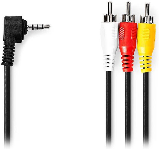 Nedis Cablu Audio 3,5 Mm Male - 3x Rca De Sex Masculin Negru 1m Cvgl22400bk10