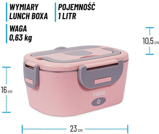 N'Oveen Elektrische Behälter Lunchbox Kunststoff Gray 1100ml 1Stück
