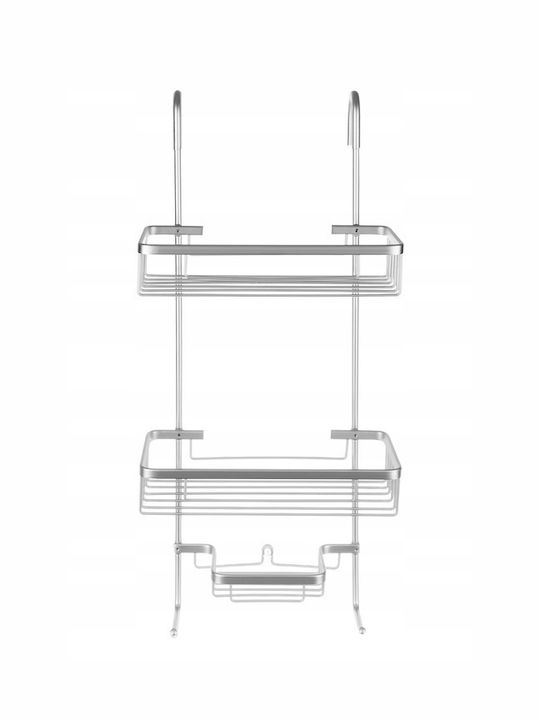 An der Wand montiert Badezimmerregal Metallisch 63x14x28.5cm Gray