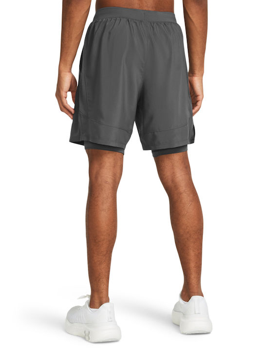 Under Armour Launch 2 in 1 Αθλητική Ανδρική Βερμούδα Γκρι