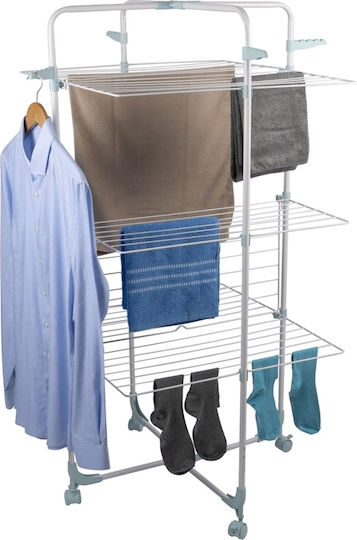 Metallic Folding Floor Clothes Drying Rack with Hanging Length 30m