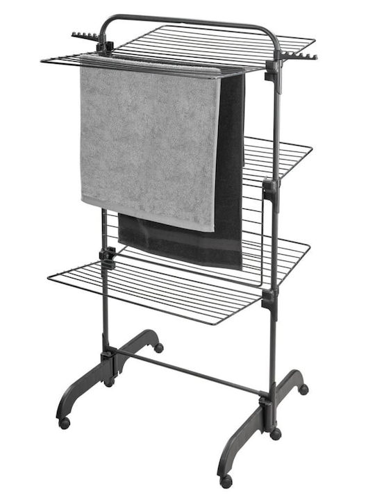 vidaXL Folding Floor Clothes Drying Rack Made of Metal with 42m Hanging Length