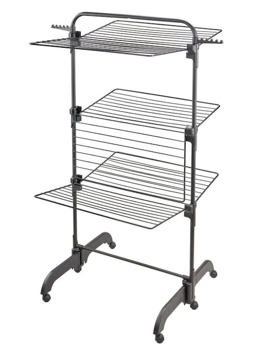 vidaXL Folding Floor Clothes Drying Rack Made of Metal with 42m Hanging Length