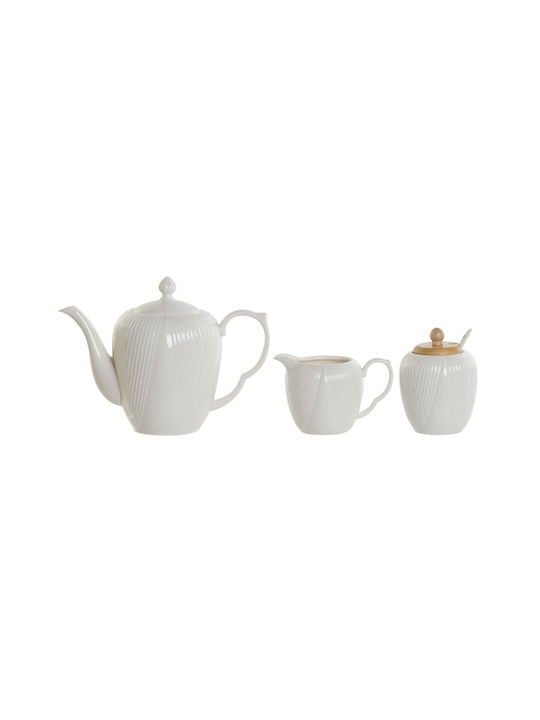 DKD Home Decor Teapot Porcelain in White Color