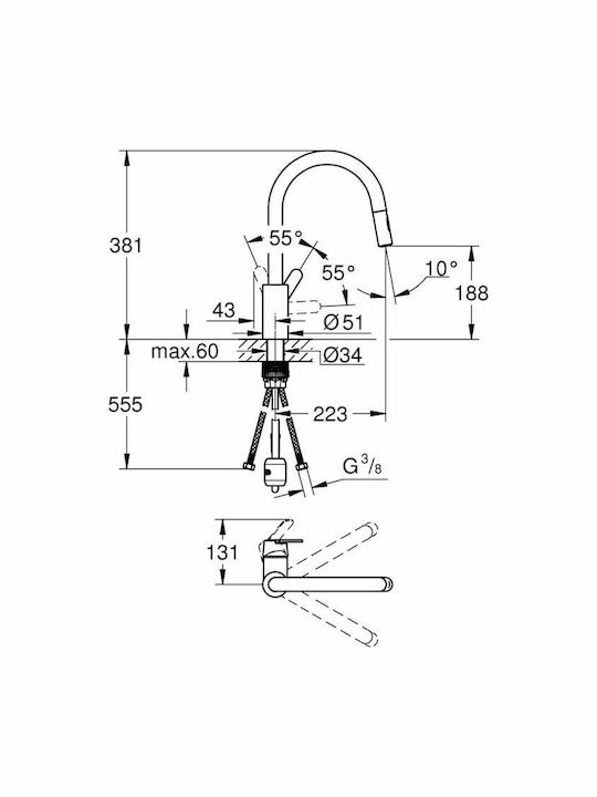 Grohe Küchenarmatur Zähler Silber