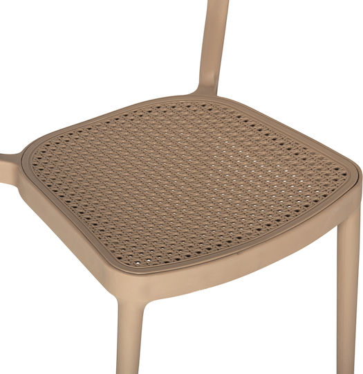 Outdoor Chair Polypropylene Cleo Brown 49x54.5x80.5cm