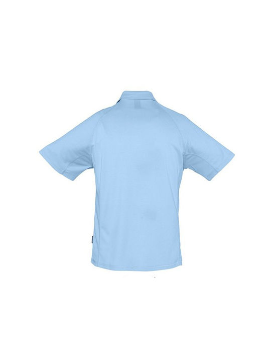 Sol's Player Men's Short Sleeve Promotional Blouse Sky Blue