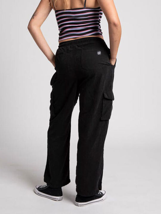 Santa Cruz Women's High-waisted Fabric Cargo Trousers Black