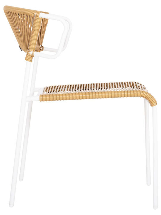 Scaun de exterior Rattan Suki Alb 54x62x80cm