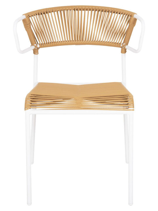 Scaun de exterior Rattan Suki Alb 54x62x80cm