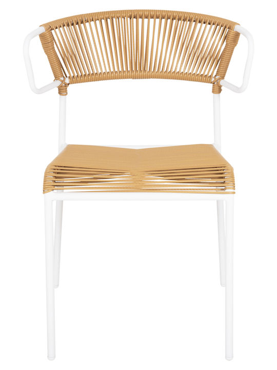 Scaun de exterior Rattan Suki Alb 54x62x80cm