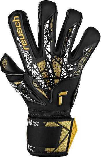 Reusch Attrakt Gold X Evo Cut Finger Support Голмански ръкавици за Възрастни Черен